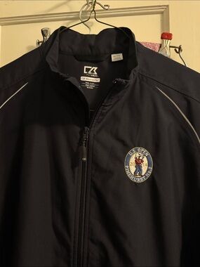 Cutter & Buck Navy Windbreaker Jacket with U.S. Open Patch